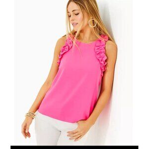 Lilly Pulitzer Tops Lilly Pulitzer Kailee Sleeveless Ruffle Top Sz M